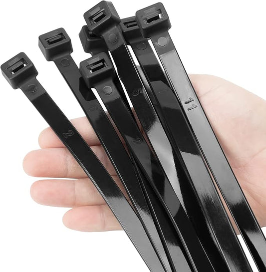 XINGO 12 inch Black Zip Ties Heavy Duty 80 PCS, 250 LBS Ultra Strong Plastic Wire Ties, Large Cable Ties Extra Long Tie Wraps, Indoor and Outdoor UV Resistant