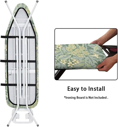 ZCFYGDX 18x58 in Ironing Board Covers Easy to Install Resistant,Elastic Edge 3 Nylon Buckle Strap Fasteners Breathable & Wear-Resistant,Resist Scorch Staining Protective Cover William Morris Prints