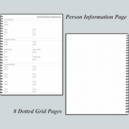 Daily Planner Undated - A4 To Do List Notebook Hourly Schedules, Spiral Appointment Planner for Women and Men,PVC Hardcover, Inner Pocket, Elastic Closure, 8.5" x 11", Black