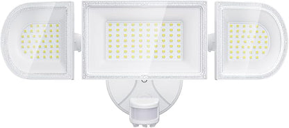 iMaihom 150W Motion Sensor Light Outdoor, 15000LM 6500K LED Security Floodlights, 3 Adjustable Head Motion Detection Light IP65 Waterproof for Yard Garage White 1pack
