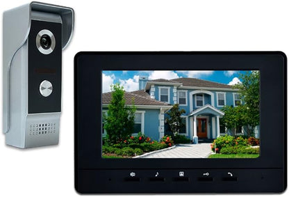 AMOCAM Wired Video Intercom System, 7 Inches Video Doorbell Door Phone System, HD Camera Kits Support Unlock, Monitoring, Dual-Way Intercom for Villa Home Office Apartment