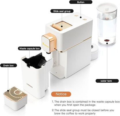 Espresso Machine for Coffee Capsules Compatible with Nespresso OriginalLine Machine, Espresso Maker for Nespresso OriginalLine, Bestpresso Coffee Capsules Peet's Espresso more (White)