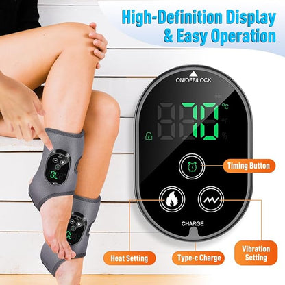 2-Pack Foot Renew Foot Massager, Ankle and Foot Massager for Pain Relief, Ankle Heating Pad with Massage, 6 Heat Levels & 3 Massage Modes with Timer (Grey)