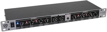 Rockville RX230 2-Way Stereo/3-Way Mono Crossover, XLR Input/Output, Adjustable Crossover Range, 24 dB/Octave Filters, Rack-Mountable for DJs and Live Sound