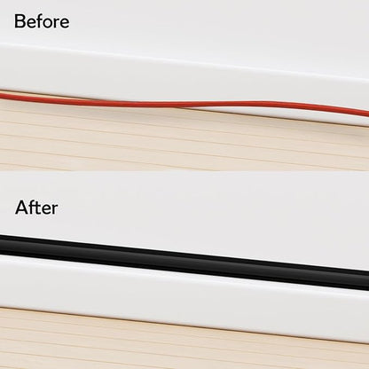 Rubber Bond TV Cord Hider Cable Protector - Strong Self Adhesive Wall Cord Cover Cable Hider - Low Profile Cable Management Wall Cord Concealer Cable Raceway