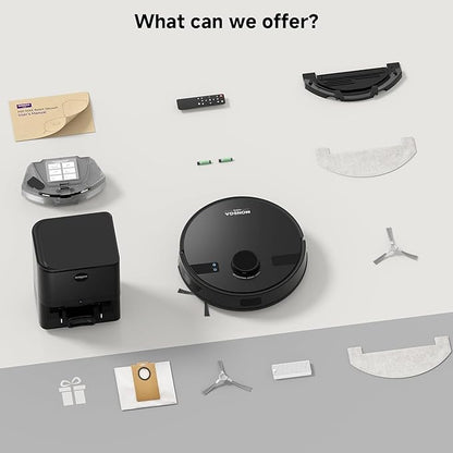 MONSGA Robot Vacuum and Mop Combo, 6000Pa Robotic Vacuum with 3.5L Self Emptying Station, Lidar Navigation Robot Vacuum Cleaner, 180mins Runtime, APP/Remote/Voice Control, for Hard Floors and Carpets