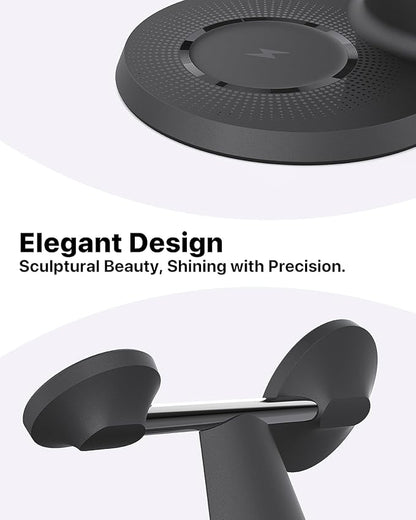 3 in 1 Wireless Charging Station for Apple Device: Fast Charging Station for iPhone and Watch with MagSafe, Stable Charger Stand for iPhone 12-16 & iWatch & AirPods