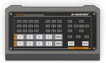 AVMATRIX HVS0401E Video Switcher Mixer 4 Channel SDI HDMI Inputs 2 Channel PGM Output for Live Streaming Recording