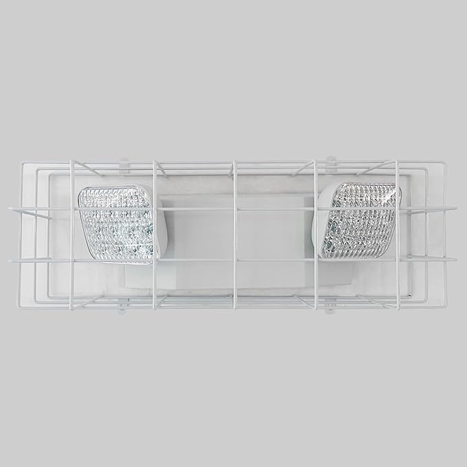 TANLUX LED Emergency Light with Wire Guard, Protective Coated Steel Wire Guard with Emergency Light