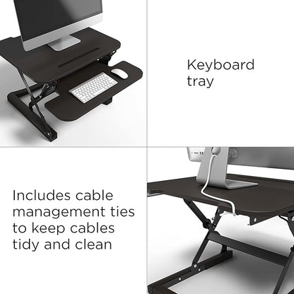 Union & Scale Staples Flexfit 27-inch Adjustable Desk Riser, Black, 2/Pack (UN44901-CCVS)