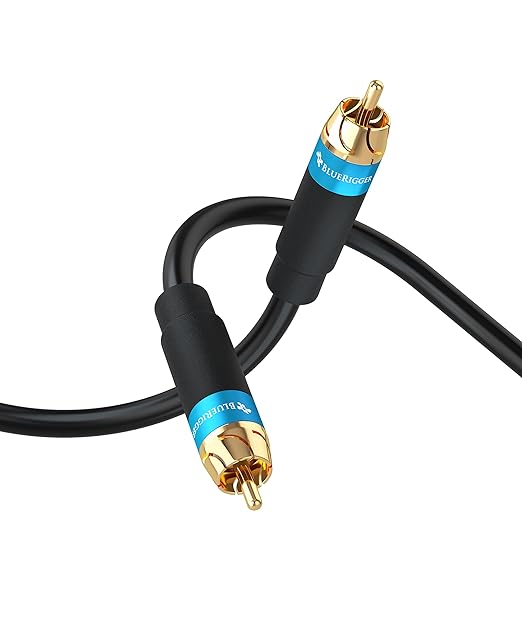 BlueRigger RCA Audio Subwoofer Cable (6FT, Dual Shielded, Gold Plated RCA Connectors) – for Subwoofer, Amplifier, Home Theater