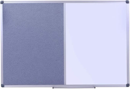 36 x24 inch Cork & Dry Erase Combo Board - Magnetic Whiteboard & Grey Bulletin Board for Office, Home, Classroom | Wall-Mountable with Aluminum Frame & Pen Tray