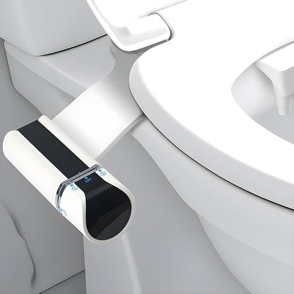 Bidet Attachment, Self-Cleaning Dual Retractable Nozzles Bidet,Ultra Slim Fresh Water Non-Electric Bidet Attachment for Toilet-Seat,Adjustable Cold Water Pressure for Hygienic Rear & Feminine.