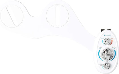 Brondell Bidet Left Hand Bidet Attachment SouthSpa Dual Temperature and Dual Nozzle - control panel on left side - Dual Temperature for warm water wash with Dual Positionable Nozzles, LH-22