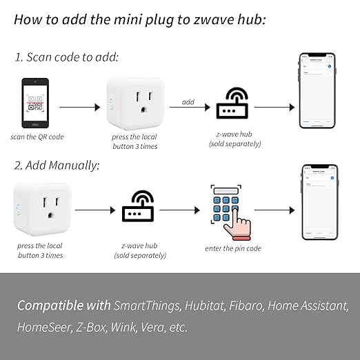 Minoston Z-Wave Outlet Dimmer, 800 Series Z-Wave Smart Plug, Z-Wave Hub Required, Alexa and Google Assistant Compatible, 200W (MP21ZD)