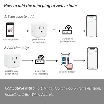 Minoston Z-Wave Outlet Dimmer, 800 Series Z-Wave Smart Plug, Z-Wave Hub Required, Alexa and Google Assistant Compatible, 200W (MP21ZD)