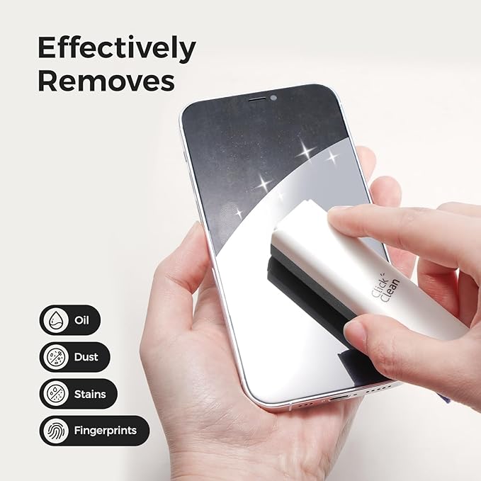CLICK CLEAN 2Pcs Screen Cleaner, Fingerprint Proof Mist Cleaner Spray, All-in-One Cleaner with Microfiber for All Phones, Laptop and Tablet Screens (Grey + Dark Blue)