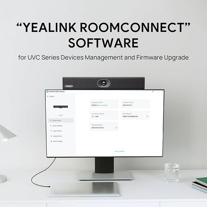 Yealink UVC34 4K Conference Room Camera System 10 Microphone 8 MP All-in-One Video Conferencing System AI Auto Framing 120° Field of View Microsoft Teams Certified Webcam Zoom Rooms USB-A