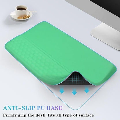 Computer Keyboard Stand with Wrist Rest, Ergonomic Tilted Keyboard Holder - Keyboard Riser with Wrist Pad - Keyboard Tray Support for Office Home - Green