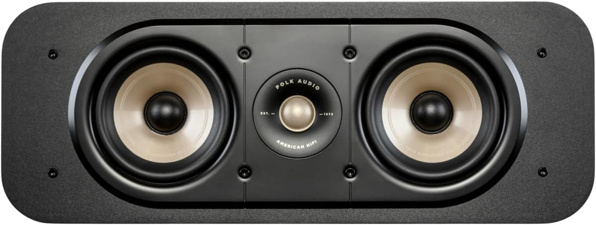 Polk Signature Elite ES30 Center Channel Speaker, Home Theater Speakers, Hi-Res Audio Certified, Dolby Atmos & DTS:X Compatible, 1" Tweeter & Two 5.25" Woofers, Dual Power Port Bass, Stunning Black