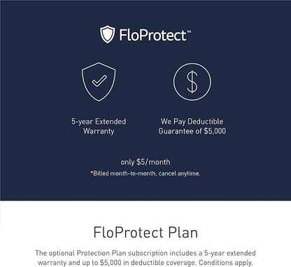 Moen Flo Smart Water Monitor and Automatic Shutoff Sensor, Wi-Fi Connected Water Leak Detector for 1-Inch Diameter Pipe, 900-006
