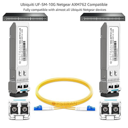 OPSTRAN 10GBASE-LR SFP+ Optical Transceiver Module Compatible with Ubiquiti Unifi UF-SM-10G 10G SFP+ LR 1310nm 10km DDM Duplex LC SMF