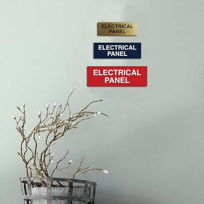 All Quality Basic Electrical Panel Sign - Fire Regulation Safety Compliance Sign - Silver - Small (2 Pack)