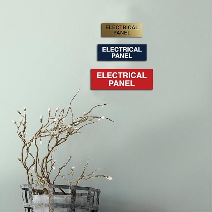 All Quality Basic Electrical Panel Sign - Fire Regulation Safety Compliance Sign - Lt Gray - Large (5 Pack)
