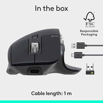 Logitech MX Master 3S Wireless Mouse Standard Edition with Logi Bolt USB Receiver + MX Creative Console: Mouse, Programmable Keys and Dial for Graphic Design, Video Editing, Adobe and More - Graphite