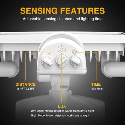 Onforu 2 Pack 100W LED Security Lights Motion Sensor Outdoor, 9000LM Super Bright Flood Light Motion Detector, IP65 Waterproof Exterior Floodlight, 6000K Hardwired Wall Light (White)