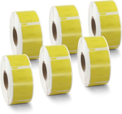 BETCKEY Colored Labels Compatible with Dymo 30330 (3/4" x 2") Small Multipurpose Labels, Compatible for Dymo LabelWriter Thermal 450, 4XL & Zebra Desktop Printers [6 Rolls, Yellow]