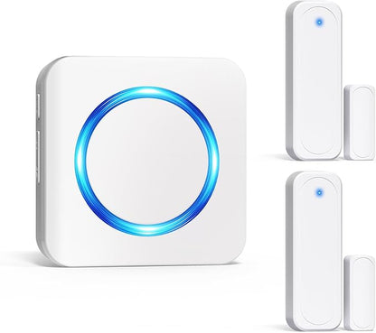 Door Chime, Satisure Door Sensor Chime When Door Opens, Doorbell Chime for Business/Home/Kids, 700 FT Range, 58 Chimes 5 Adjustable Volume Window Alarm 2 Sensors + 1 Receiver