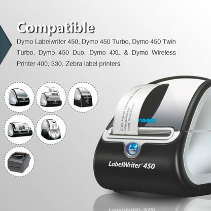 BETCKEY - Compatible DYMO 30252 (1-1/8" x 3-1/2") Address & Barcode Labels - Compatible with DYMO Labelwriter 450, 4XL & Zebra Printers[6 Rolls/2100 Labels, Pink]