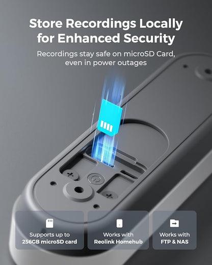REOLINK Video Doorbell Camera, Battery Version, 2K 150°x150° Head-to-Toe View, 2.4/5 GHz Dual-Band WiFi, Person/Vehicle/Package Detection, Two-Way Talk, No Monthly Fees (Chime not Included)