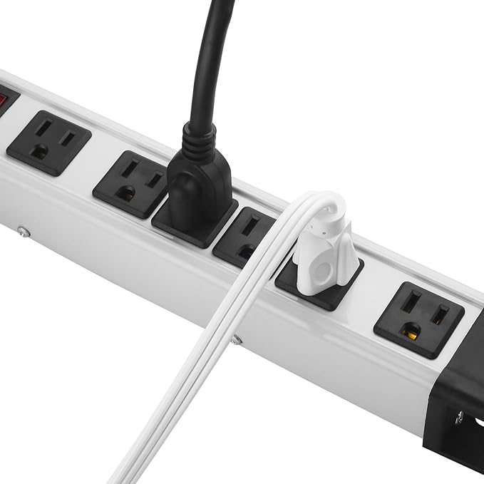 Heavy Duty Surge Protector, 6 Outlet Industrial Power Strip with 15A, Shop Workshop Garden Metal Power Strip with 6FT Cord 1200 Joules ETL Listed.