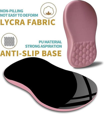 Hokafenle Ergonomic Mouse Pad Wrist Support with Massage Design, Wrist Rest Pain Relief Mousepad with Memory Foam&Non-Slip PU Base, Mouse Pads for Wireless Mouse & Desk (12x8 inch,Pink)