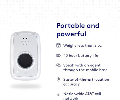 ADT - On-The-Go Mobile Medical Alert System for Seniors - GPS Capabilities, Included Waterproof Wearable Panic Button, 24/7 U.S. Based Monitoring (Black Wristband)