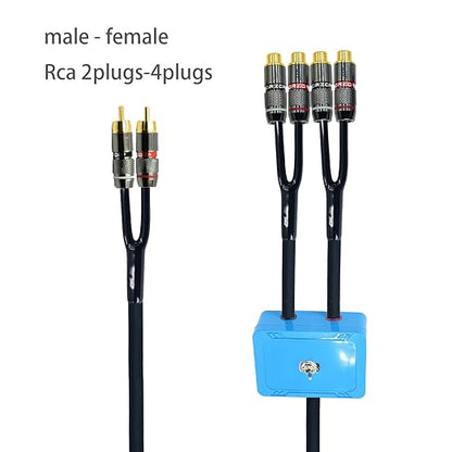 Arklove 7ft Sound Channel swicher 2 Male to 4 Female RCA Switch Selector 2 in 1 Out R/L Stereo Audio 1 in 2 Out Stereo Audio Splitter with Mute Button No External Power Required CD Speaker DVD Player
