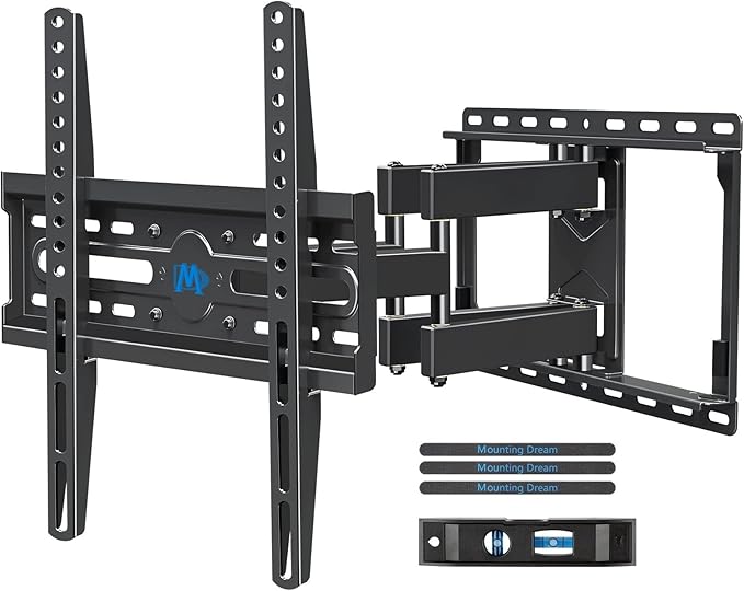 Mounting Dream TV Wall Mount for 32-65 Inch Television,Mount with Swivel and Tilt, Full Motion Bracket with Articulating Dual Arms, Fits 16inch Studs, Max VESA 400X400 mm, 99lbs, MD2380