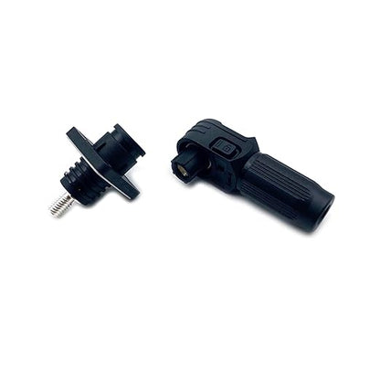 450A Battery Energy Storage Connector, 185mm² High Current Connectors IP67 Waterproof Stud Wiring Power Adapter Quick Plug Terminal Right Angle Plug and Socket (1500V Black)