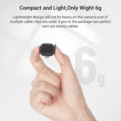 SmallRig Camera Clamp (4 pcs) for HDMI/SDI/Microphone Cable, DSLR Camera Cable Lock Mount Support 2-7mm