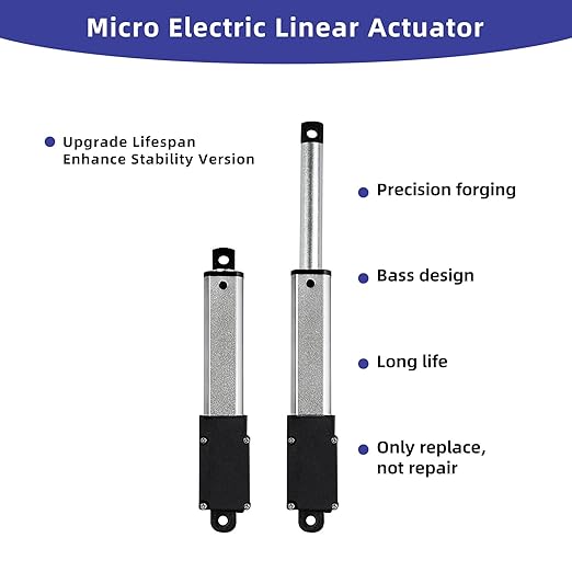 3 Inch 28lbs Mini Stroke 12V Electric Linear Actuator 4mm/sec Linear Motion Actuator with Brackets for Cabinets, Robotics, Home Automation, Window Opener(120N, 75mm)