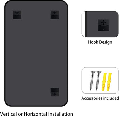 FORBATH Bathroom Mirror for Over Sink 24x40 Inch Black, Rectanglar Wall Mirror with Metal Frame, Rounded Corners for Bathroom, Bedroom, Entryway Decor (Horizontal or Vertical)