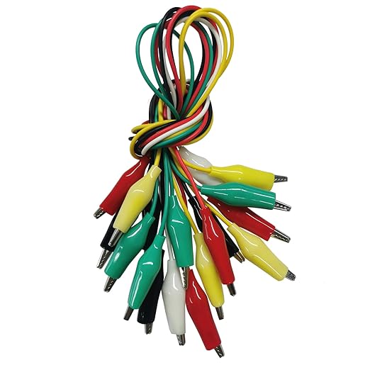 10PCS Premium Alligator Clips Electrical, 5 Colors Test Leads with Testing Probes, Crocodile Jumper Wires Cable with Alligator Clips for Electrical Testing, Circuit Connection, Electronic Experiments