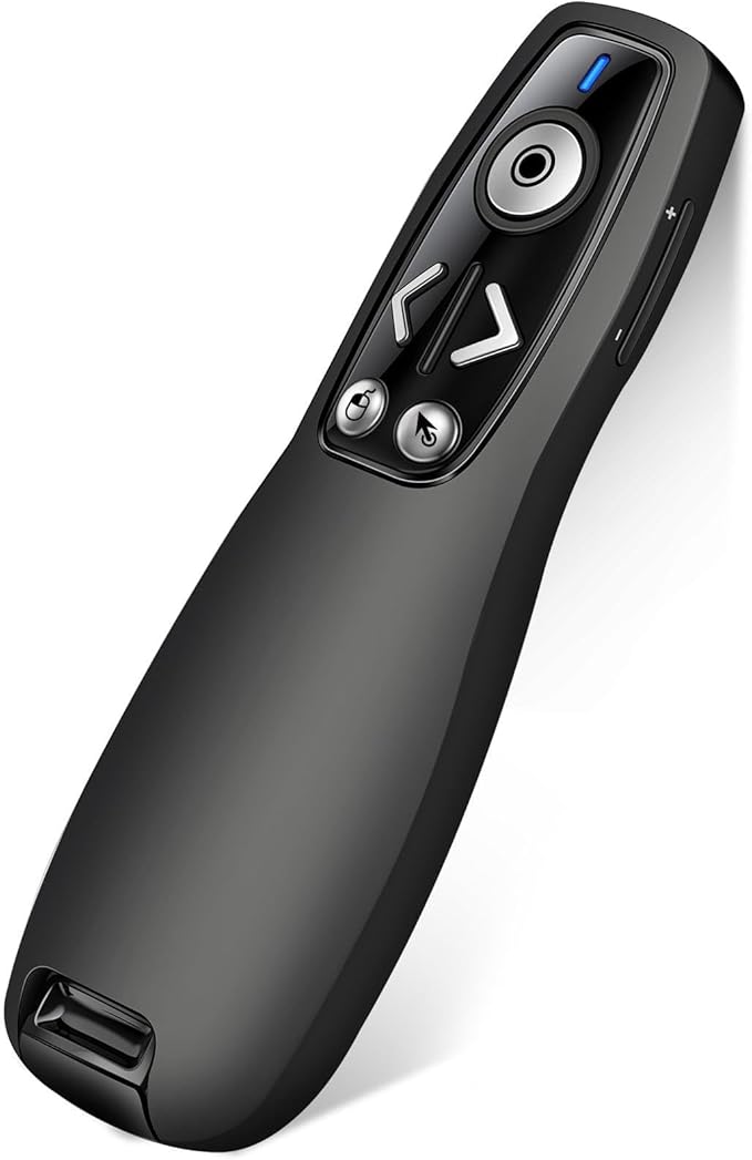 Air Mouse 2-in-1 USB Type C Presentation Clicker Wireless Presenter Remote for PowerPoint, Powerpoint Clicker with Volume Control PowerPoint Slide Advancer for Mac, Computer, Laptop