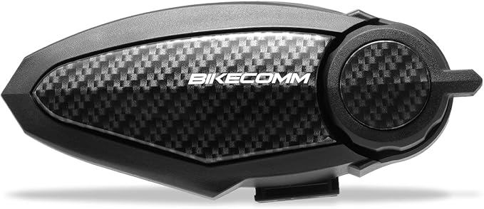 BIKECOMM BK-S2 Motorcycle Bluetooth Headset Intercom – 1200M Range Wireless Speakers - Helmet Communication System, IP67, Carbon