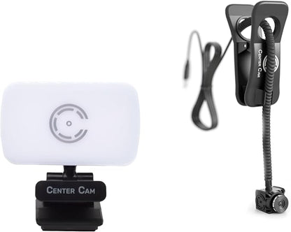 Center Cam Deluxe Package - Middle-Screen HD 1080p Webcam, LED Ring Light, Carrying Case, Conference Lighting Kit for Zoom Meetings and Video Calls