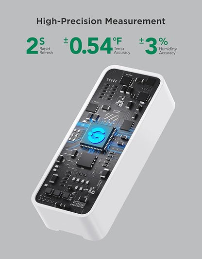 GoveeLife 2.0 WiFi Hygrometer Thermometer 6 Pack, Smart Humidity Temperature Sensor with App Notifications, Temperature Humidity for Bedroom, Wine Cellar, Basements（Only Support 2.4G Wi-Fi）