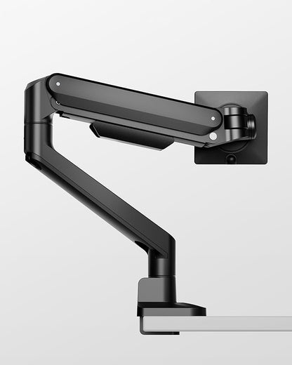 monTEK Deluxe Monitor Arm up to 40 Inch Holds 26.4 lbs Curved Screens Aluminum Fully Motion Adjustable Single Monitor Stand with Clamp/Grommet Desk Mount, Quick Release Plate,75/100mm VESA, MA1008BK