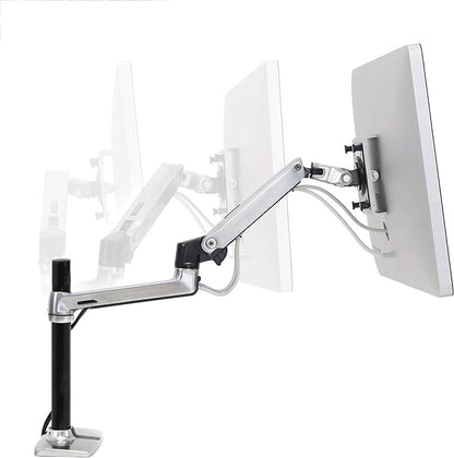 Ergotron – LX Monitor Arm, Single Monitor Desk Mount – fits Flat Curved Ultrawide Computer Monitors up to 34 Inches, 7 to 25 lbs, VESA 75x75mm or 100x100mm – Tall Pole, Polished Aluminum